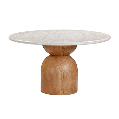 Travertine Concrete Round Dining Table Y823