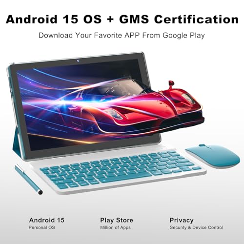 10 Inch Android Tablet with Keyboard 12GB RAM 64GB ROM 6000mAh Battery J91819