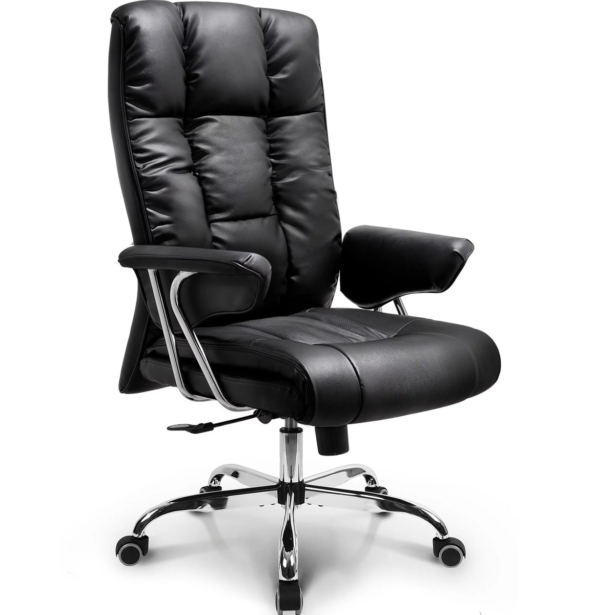 Black PU Leather Reclining Office Chair K69798