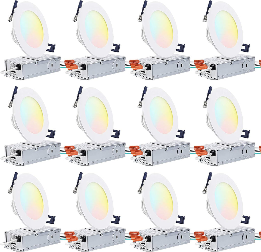 12-Pack 4 Inch Color Selectable Dimmable Ultra-Thin LED Recessed Light G482254