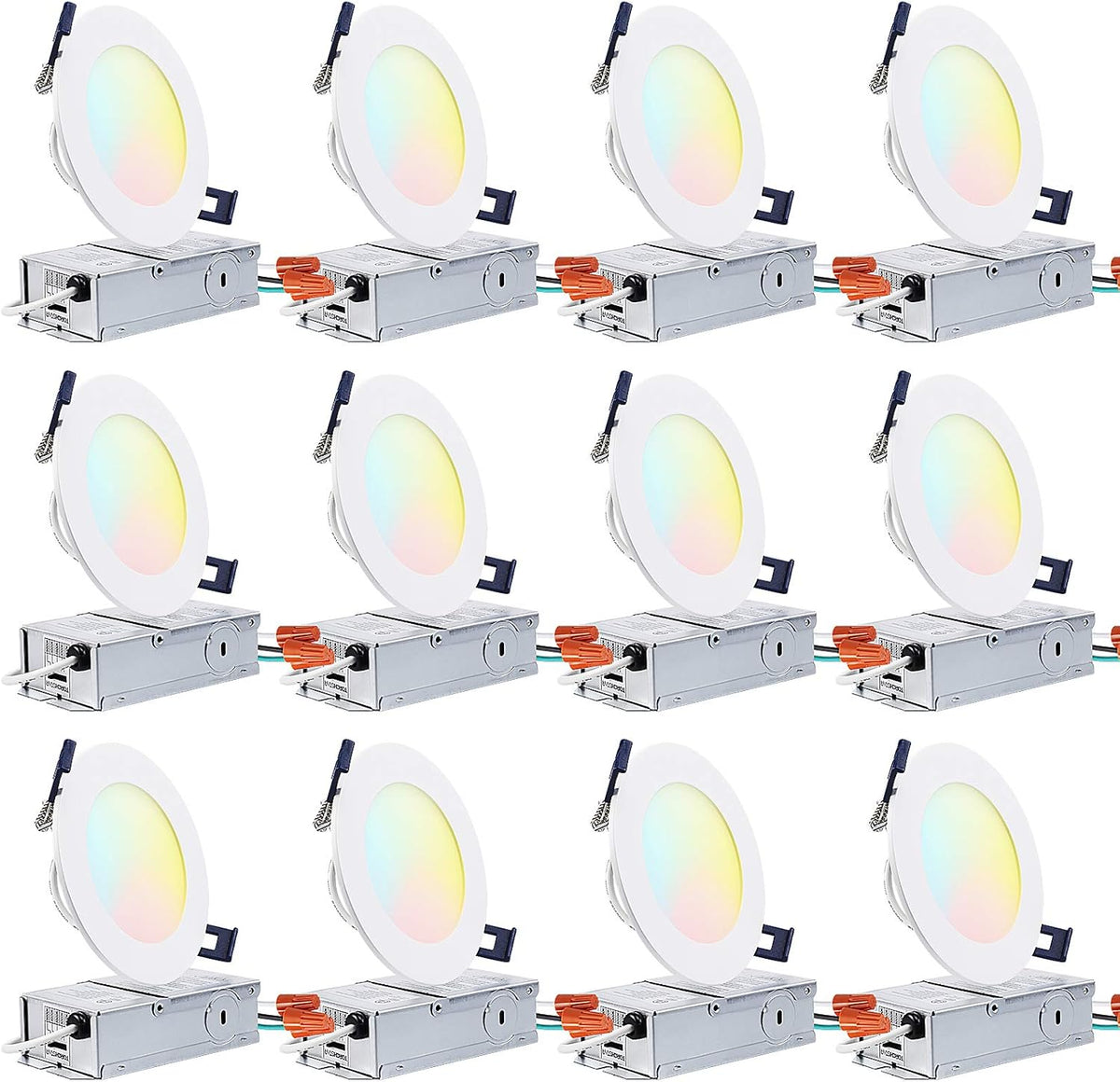 12-Pack 4 Inch Color Selectable Dimmable Ultra-Thin LED Recessed Light G482254