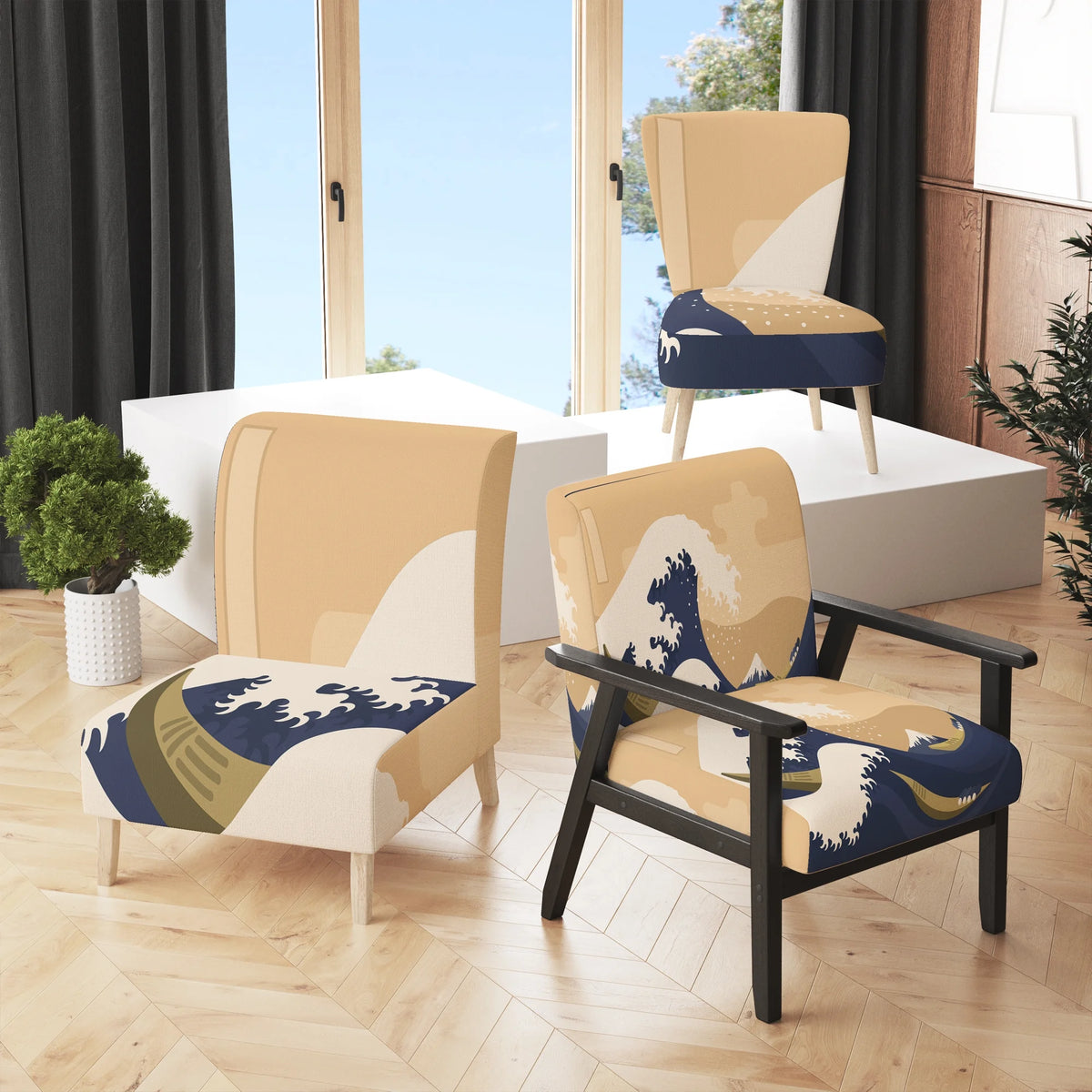 Upholstered Nautical & Coastal Accent Chair and Arm Chair R65433