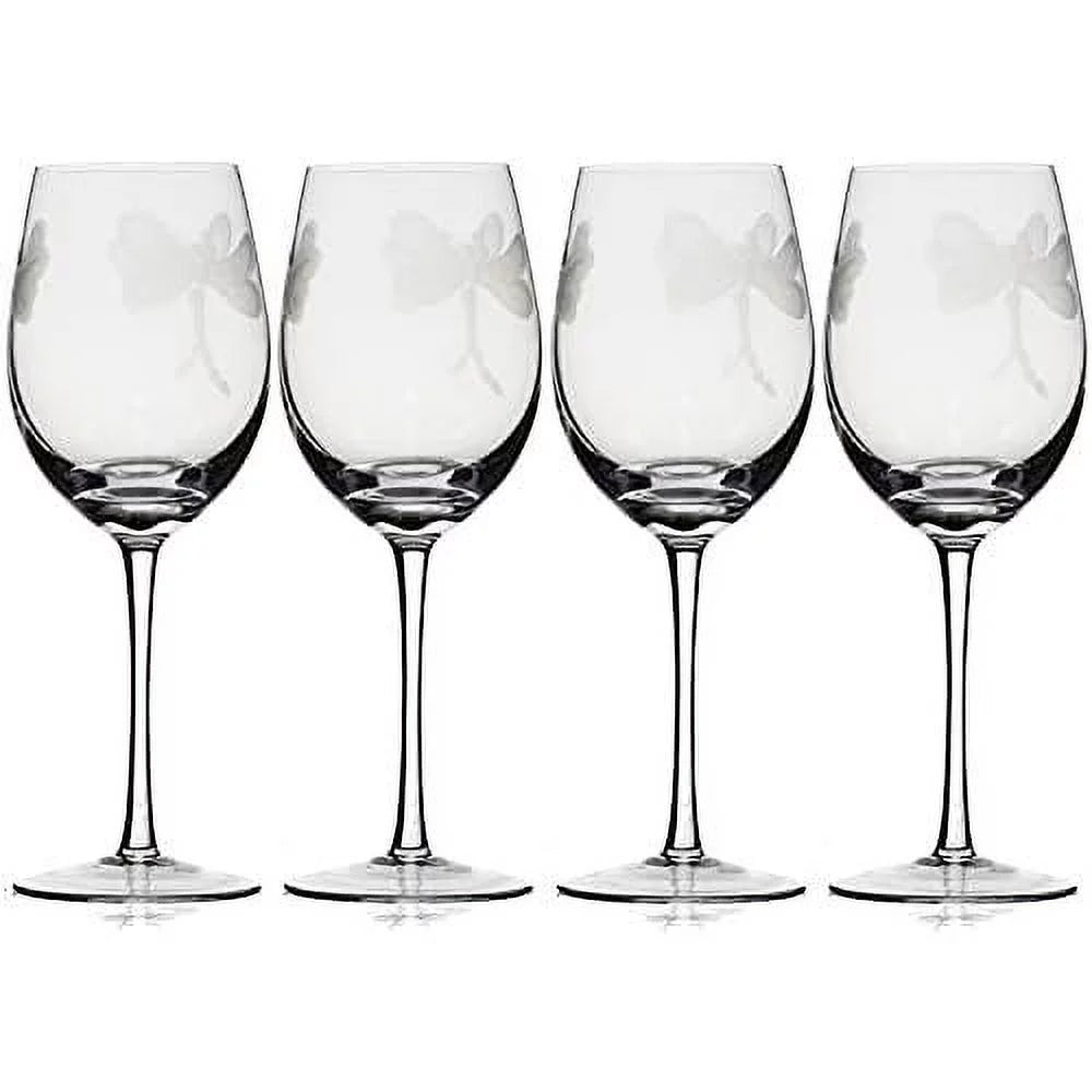 Sand Etched Stemmed Wine Glasses T102