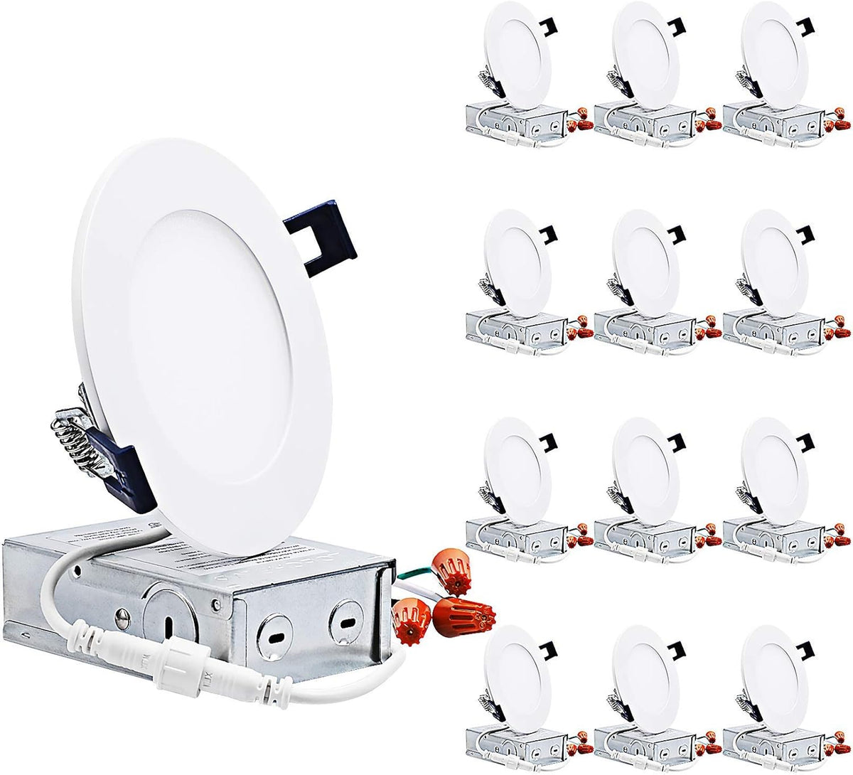 12-Pack 4 Inch Color Selectable Dimmable Ultra-Thin LED Recessed Light G482254
