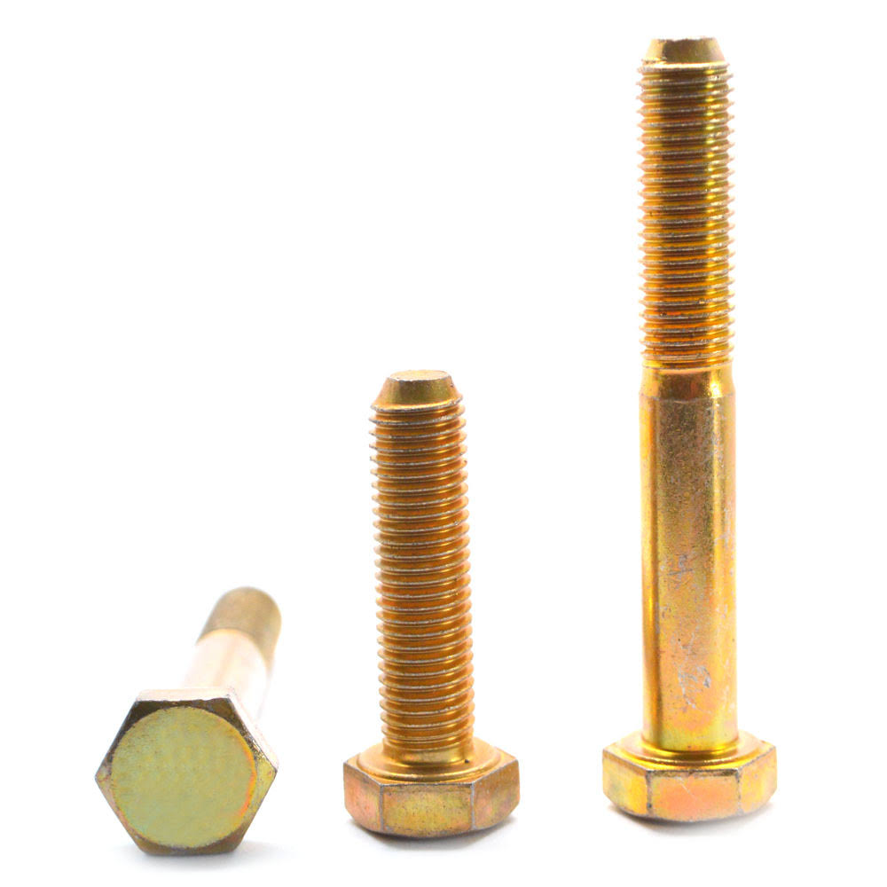 1/2x22-13 x 1 5/8x22 Coarse Thread Grade 8 Hex Cap Screw Alloy Steel Yellow Zinc Plated G96865