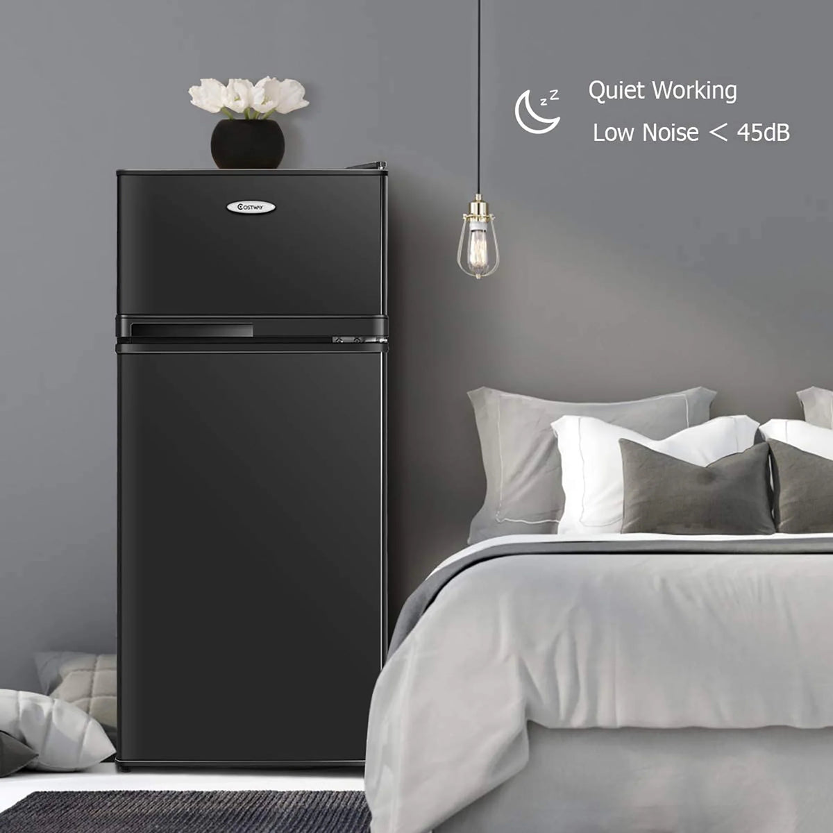 2 Doors 3.4 cu ft. Compact Mini Refrigerator Freezer M9375
