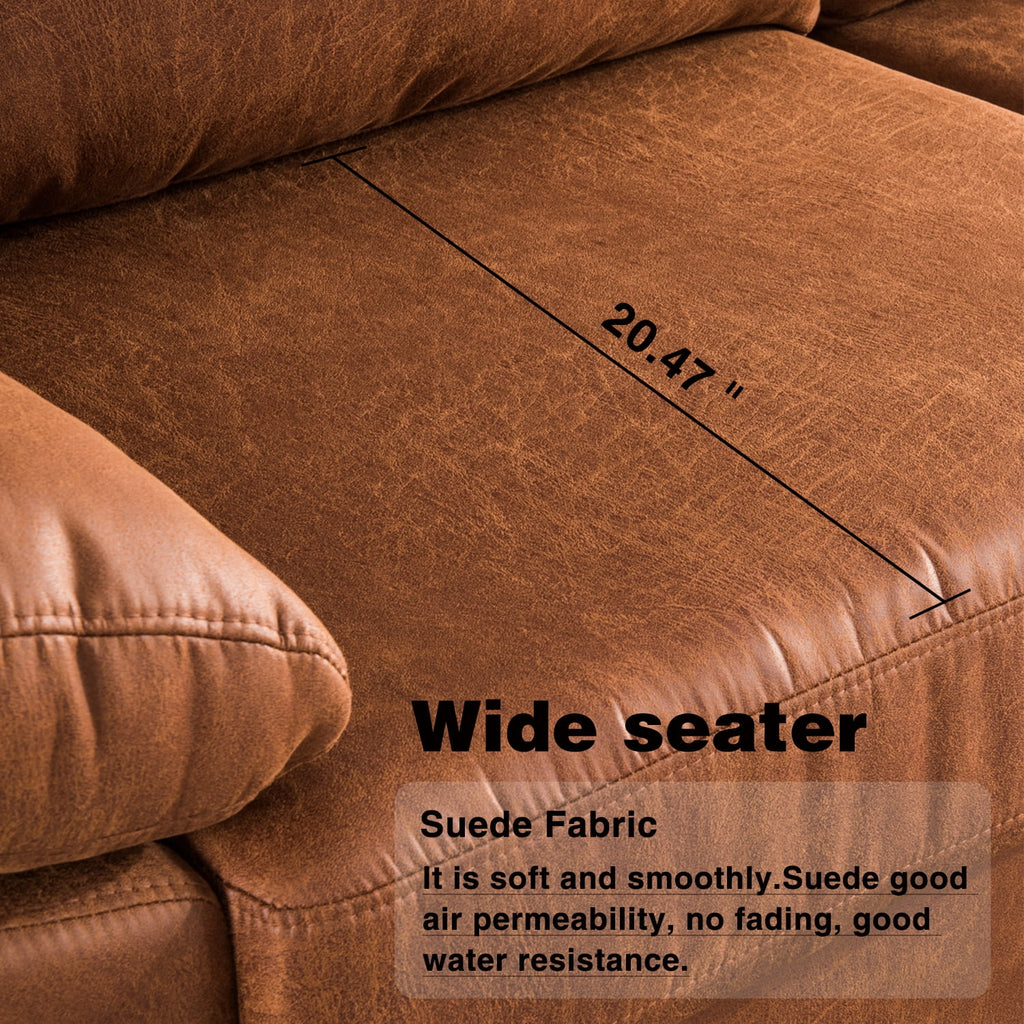 100" Convertible Sectional Sofa L Shaped Suede Couch L176205