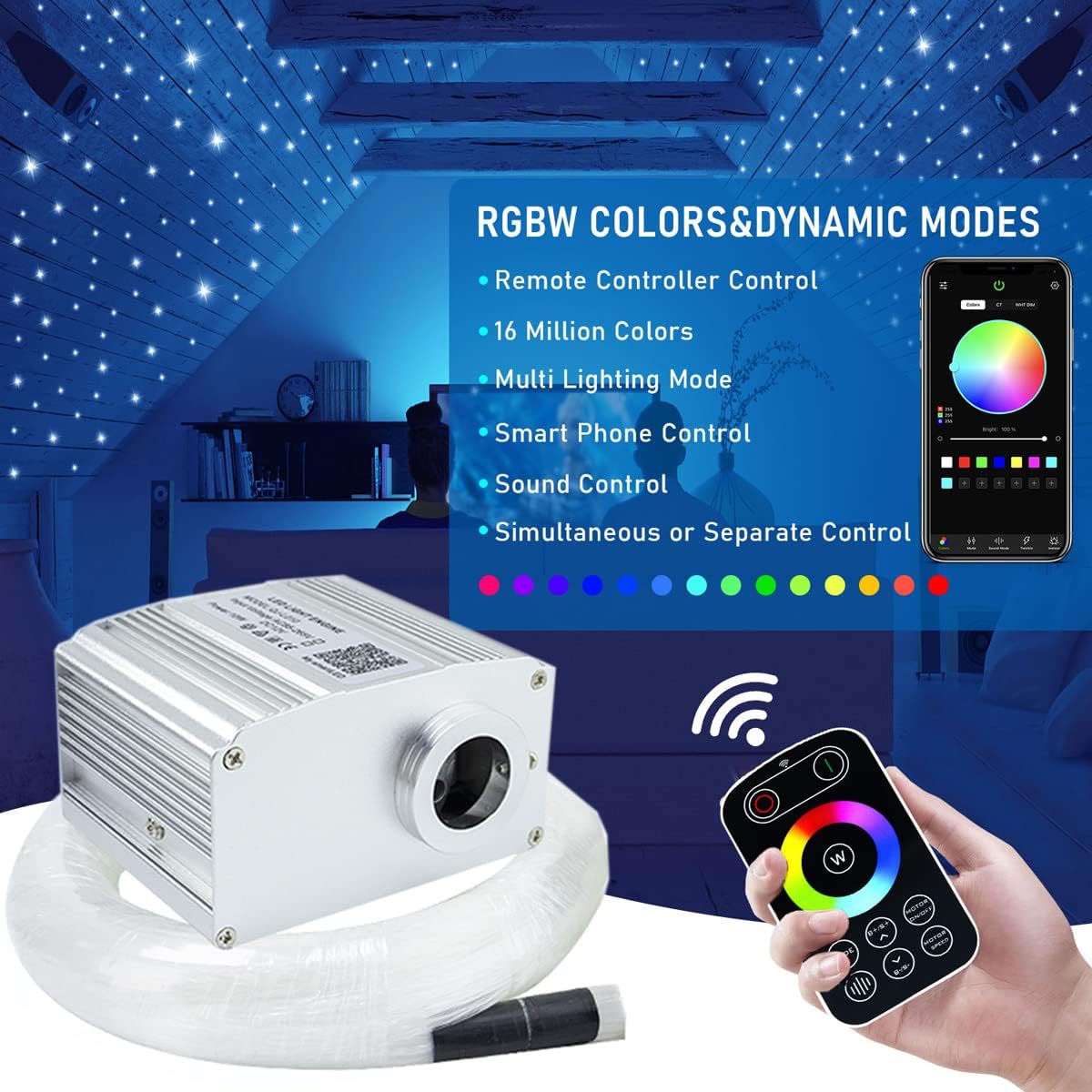10w RGBW Fiber Optic Star Ceiling Lights Kit P3531