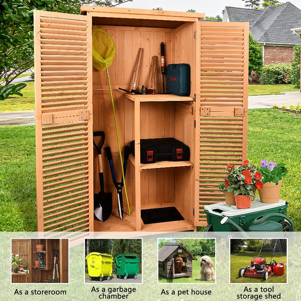 63 Outdoor Fir Wood Storage Shed G756