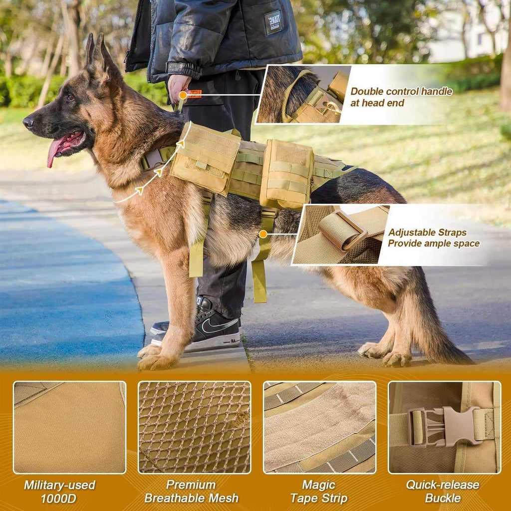 Tactical Dog Harness with Pouches L43820