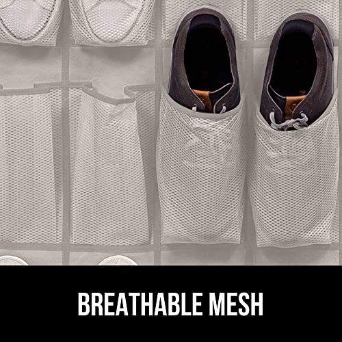 Over the Door Shoe Organizer, 24 Mesh Pockets, Black N3783