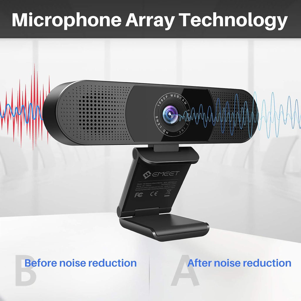 3 in 1 Webcam with Microphone, 2 Speakers & 4 Microphone Arrays, 1080P O942