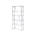 70 in. Chrome Steel 5-Shelf Grey Bookcase L45049