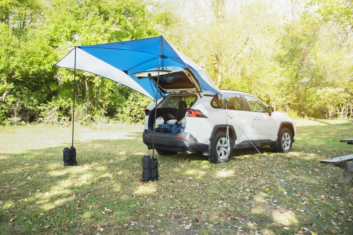SUV Awning, Gray, 2 Steel Poles R14095