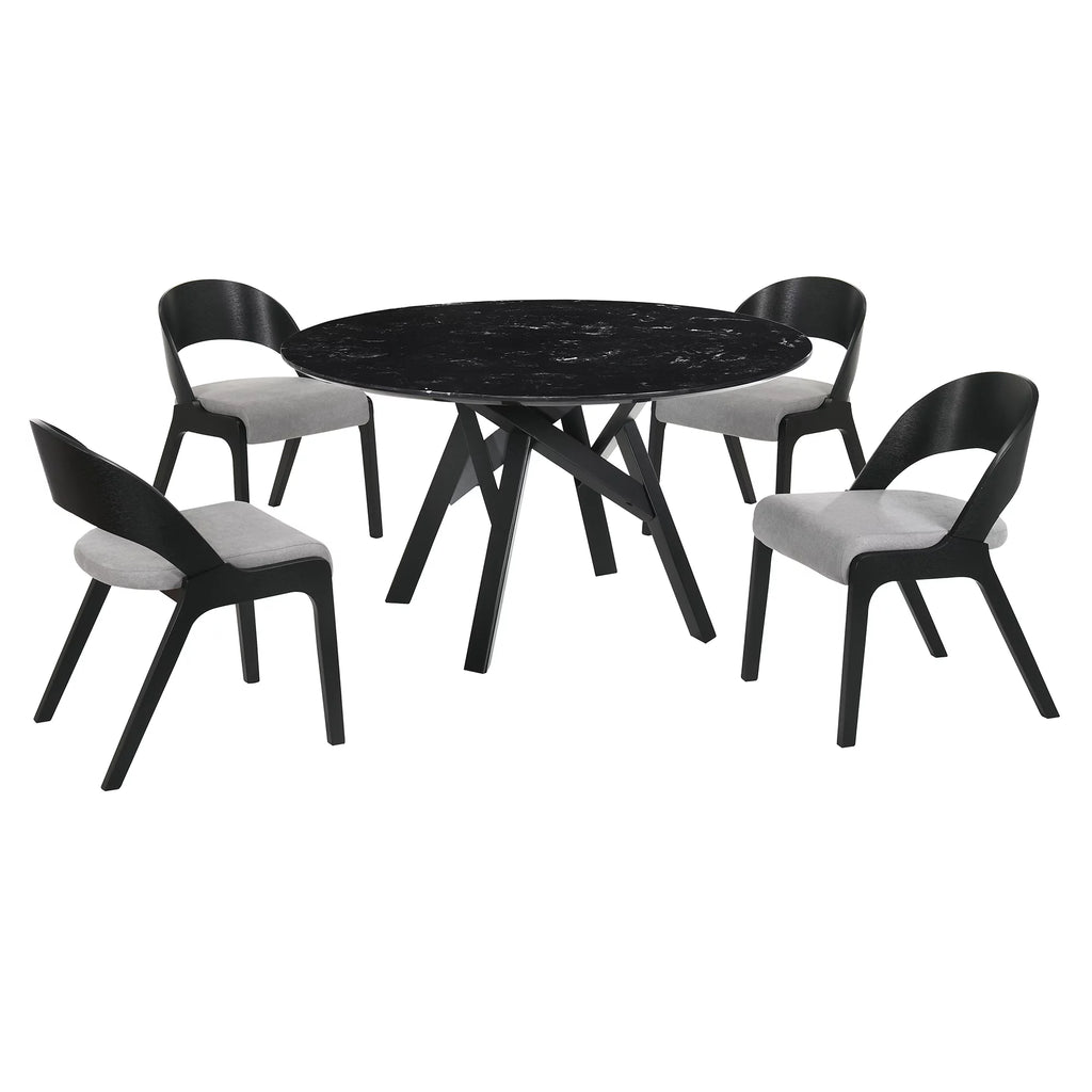 5-Piece Wood Dining Table and Chair Set F54381