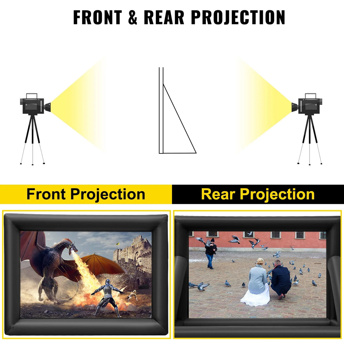 20ft Inflatable Projector Screen with Air Blower and Portable Bag U19240