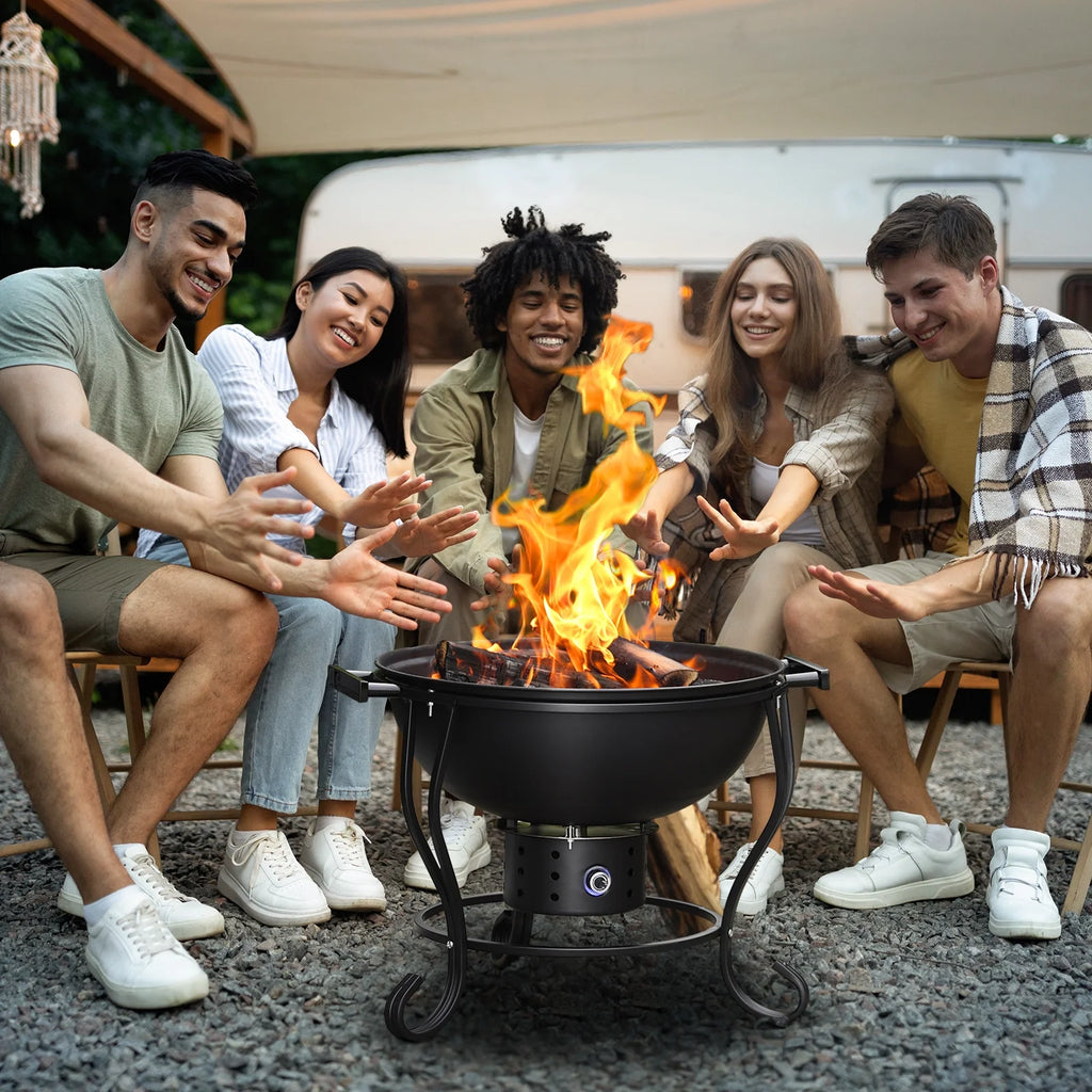 2 in 1 Wood Burning Fire Pit with Grill O67698