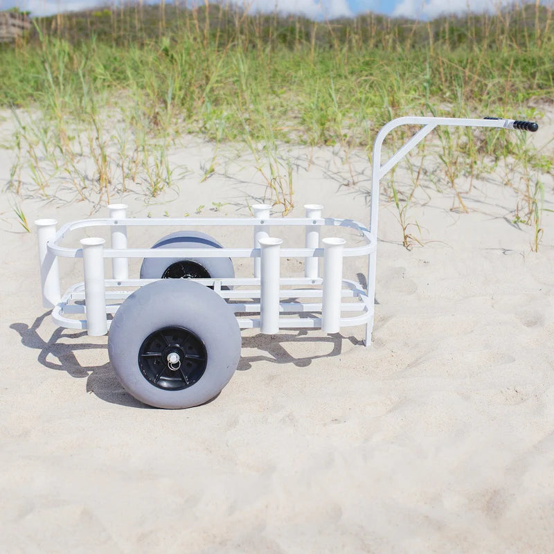 White Surf Pier Cart with Balloon Tires J853