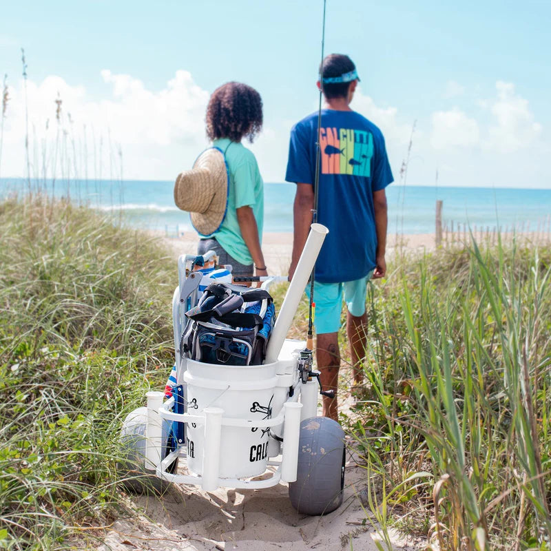 White Surf Pier Cart with Balloon Tires J853