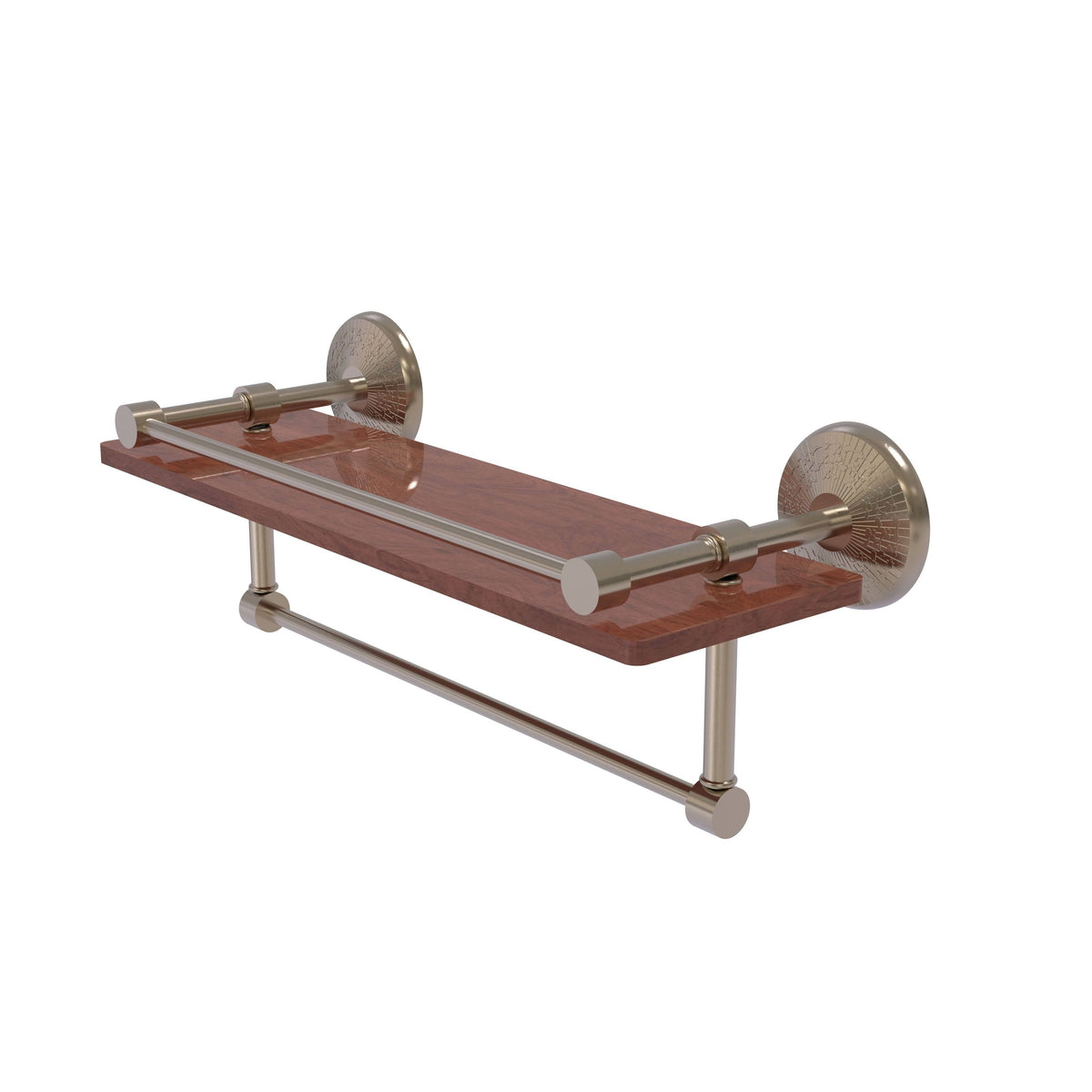 16 inch Ironwood Shelf with Gallery Rail and Towel Bar L456922