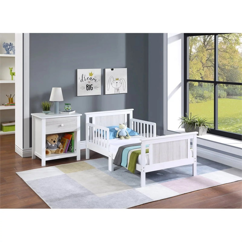 Black Vintage Walnut Wood Reversible Toddler Bed U6726