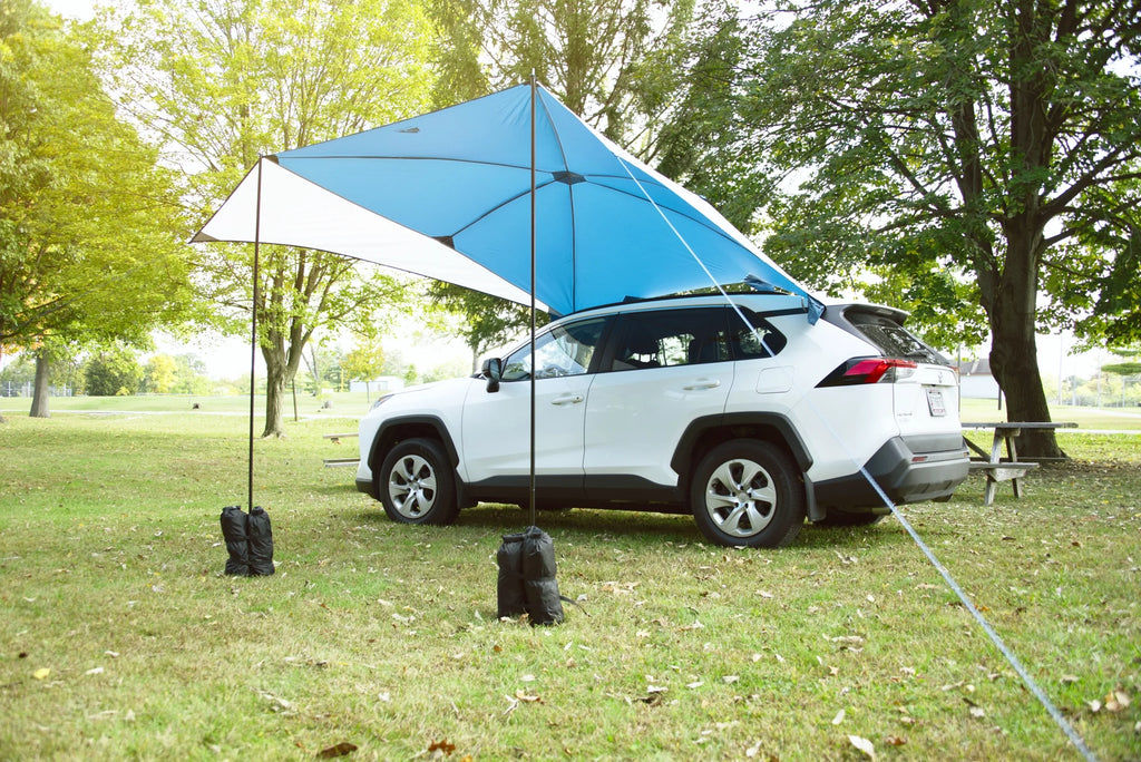 SUV Awning, Gray, 2 Steel Poles R14095