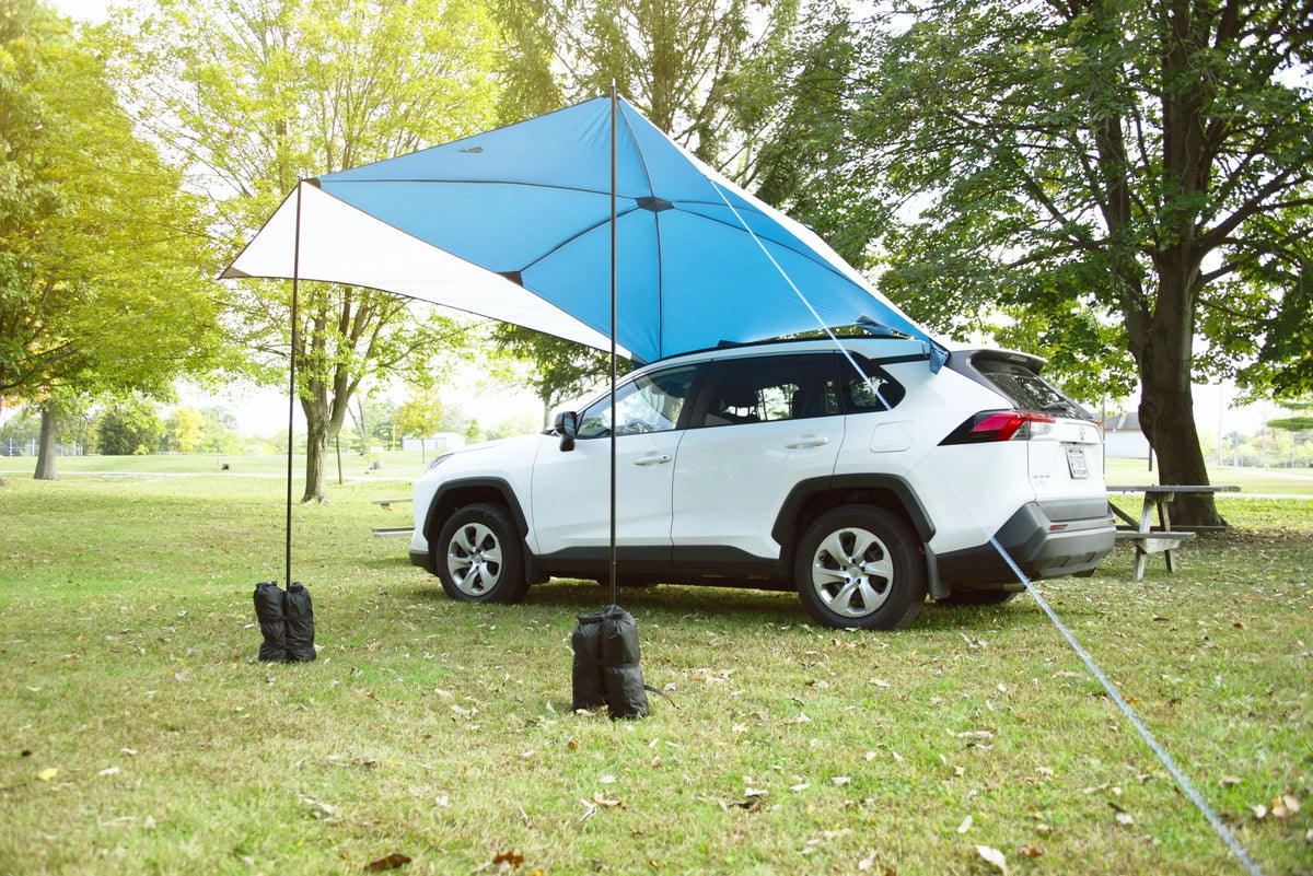 SUV Awning, Gray, 2 Steel Poles R14095