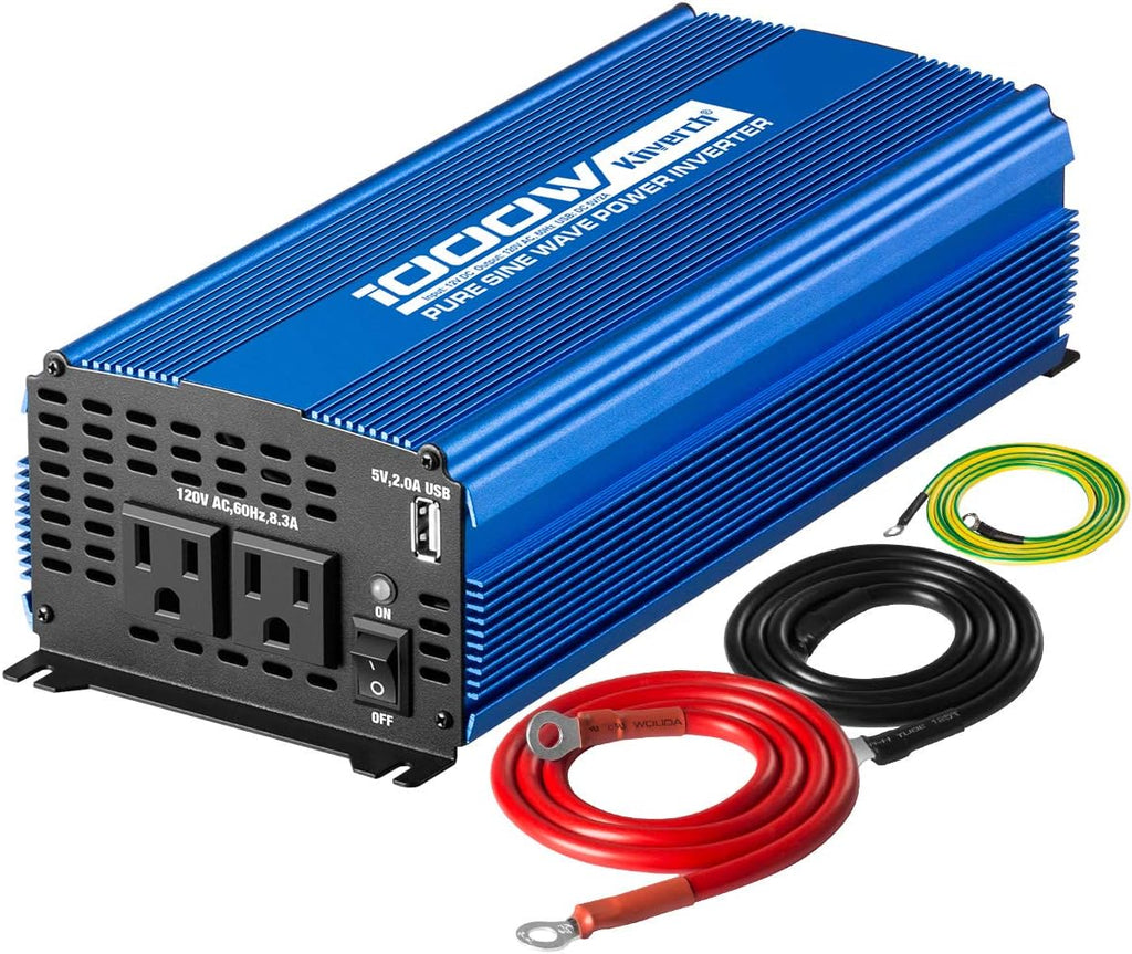 1500W Pure Sine Wave Power Inverter 12V DC to 110V AC with Bluetooth H5239