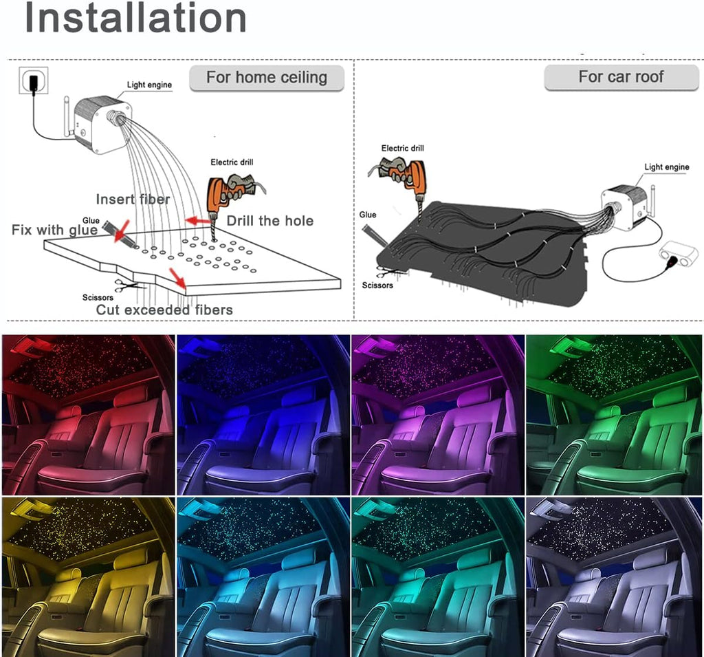 10w RGBW Fiber Optic Star Ceiling Lights Kit P3531