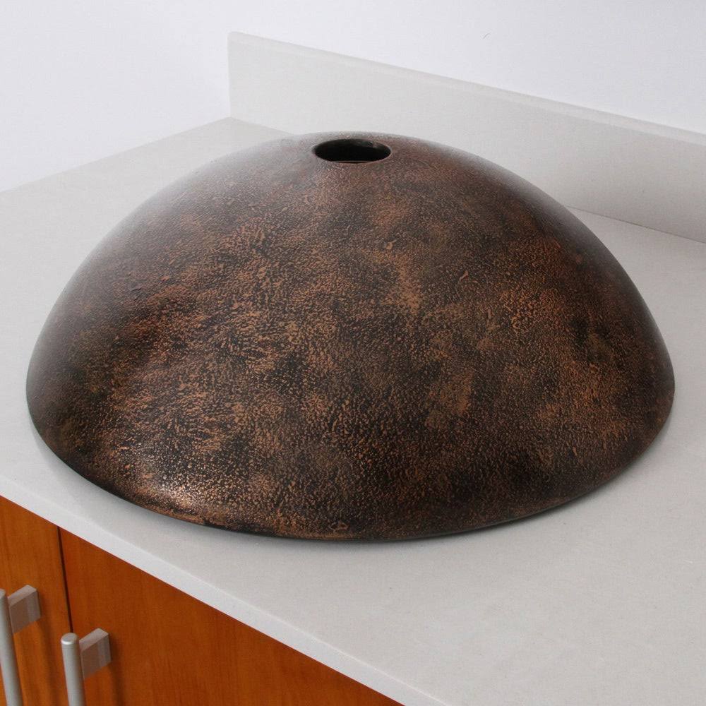 Brown Glass Vessel Sink and Waterfall Faucet J790412