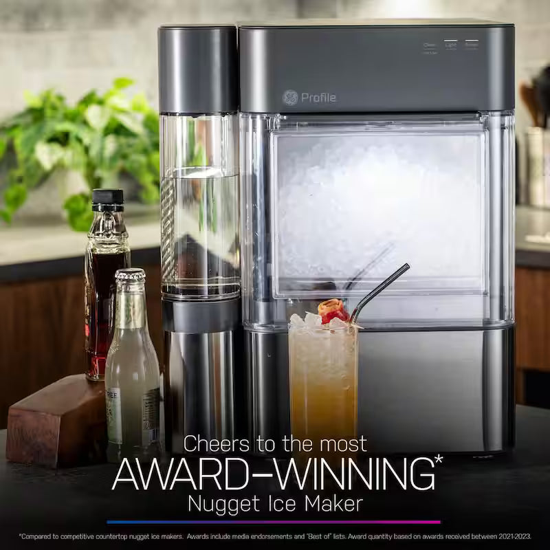 24 lb Portable Nugget Ice Maker in Black Stainless F968