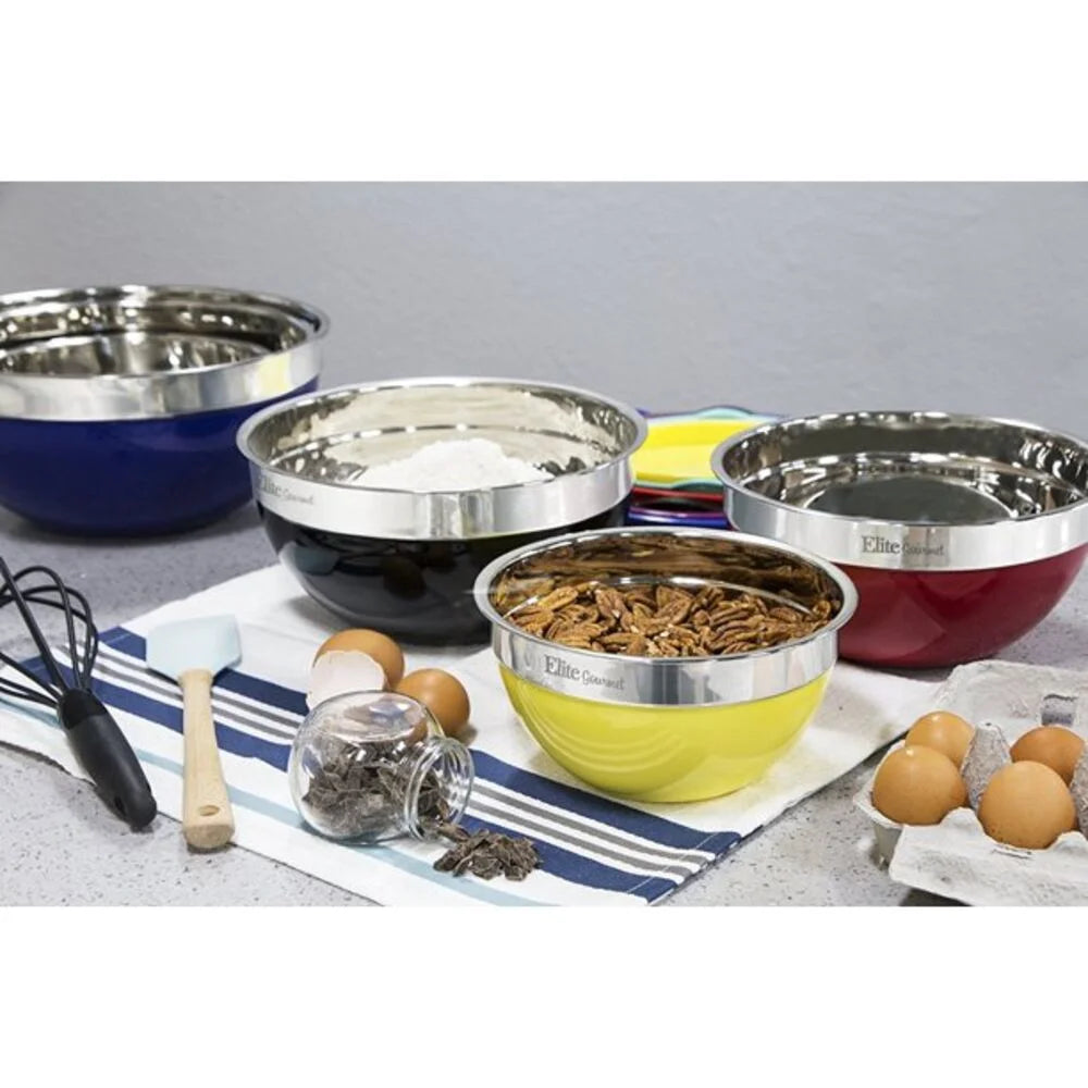 Silicone Stainless Steel Mixing Bowl Set 12 Pieces O927231
