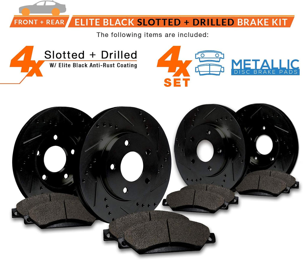 Max Brakes Elite XDS Rotors with Carbon Metallic Pads S453073