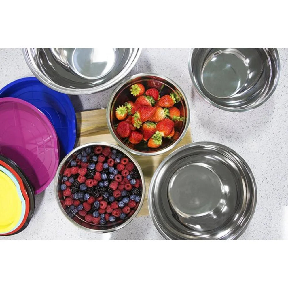 Silicone Stainless Steel Mixing Bowl Set 12 Pieces O927231