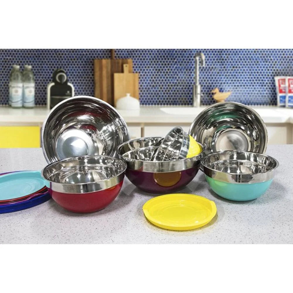 Silicone Stainless Steel Mixing Bowl Set 12 Pieces O927231
