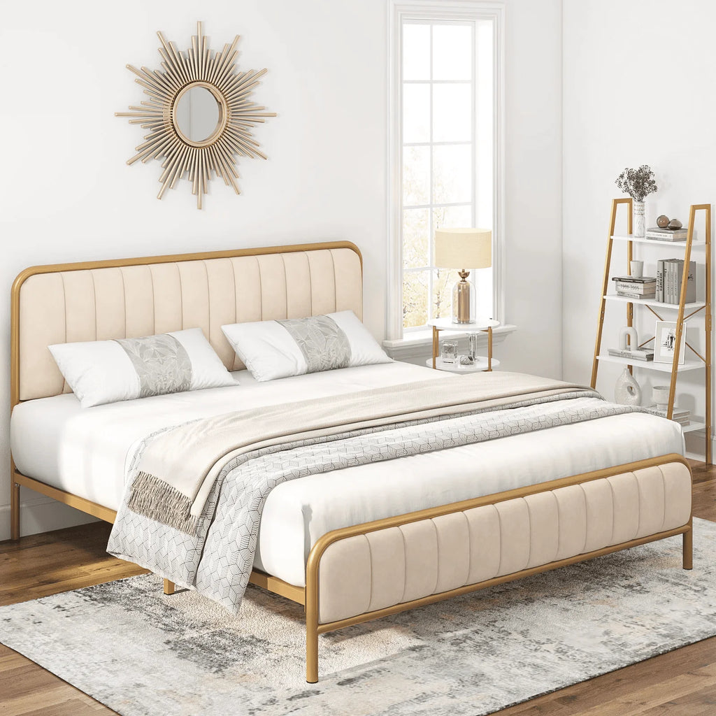 King Size Tufted Upholstered Bed Frame Q523