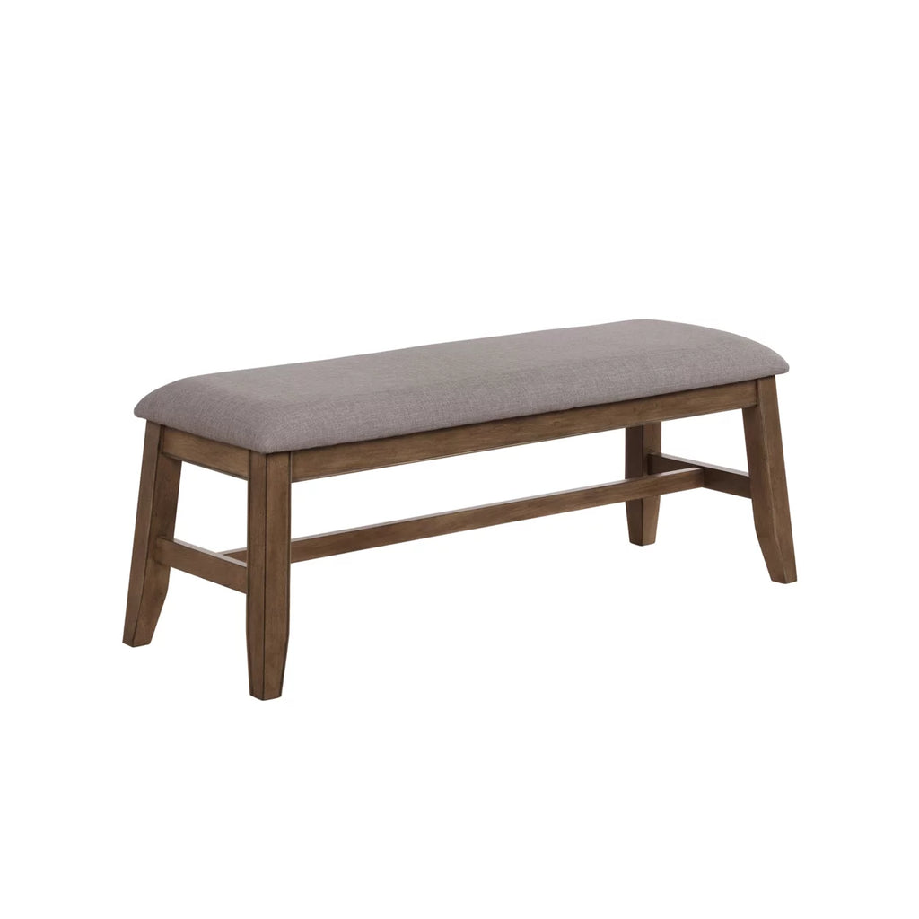 Brown and Gray Fabric Upholstered Wooden Bench J6823