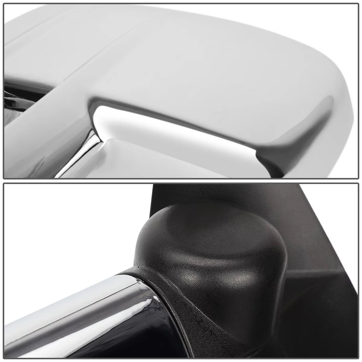 Chrome Textured Telescoping Manual Side Towing Mirrors O815509