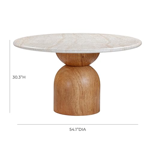 Travertine Concrete Round Dining Table Y823