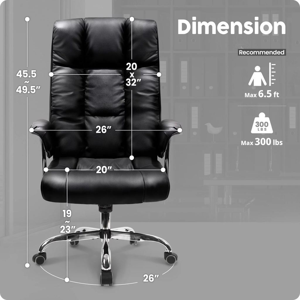 Black PU Leather Reclining Office Chair K69798