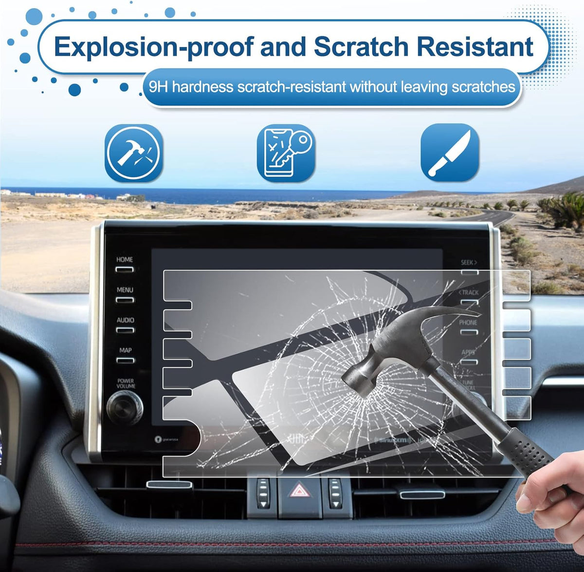 Tempered Glass Car Navigation Screen Protector Pack of 2 K546558