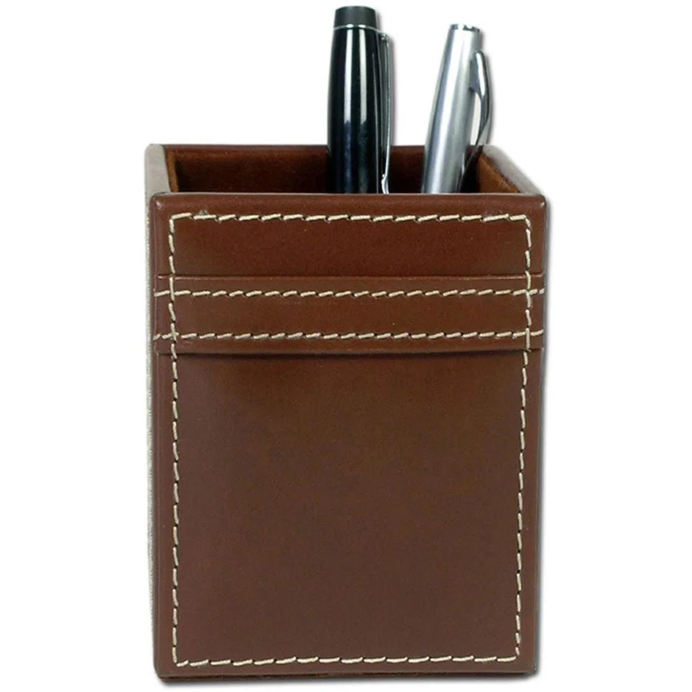 Rustic Brown Leather 7-Piece Desk Set F226226