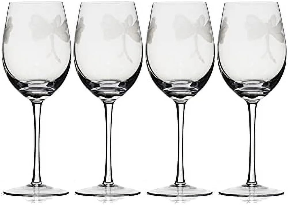 Sand Etched Stemmed Wine Glasses T102