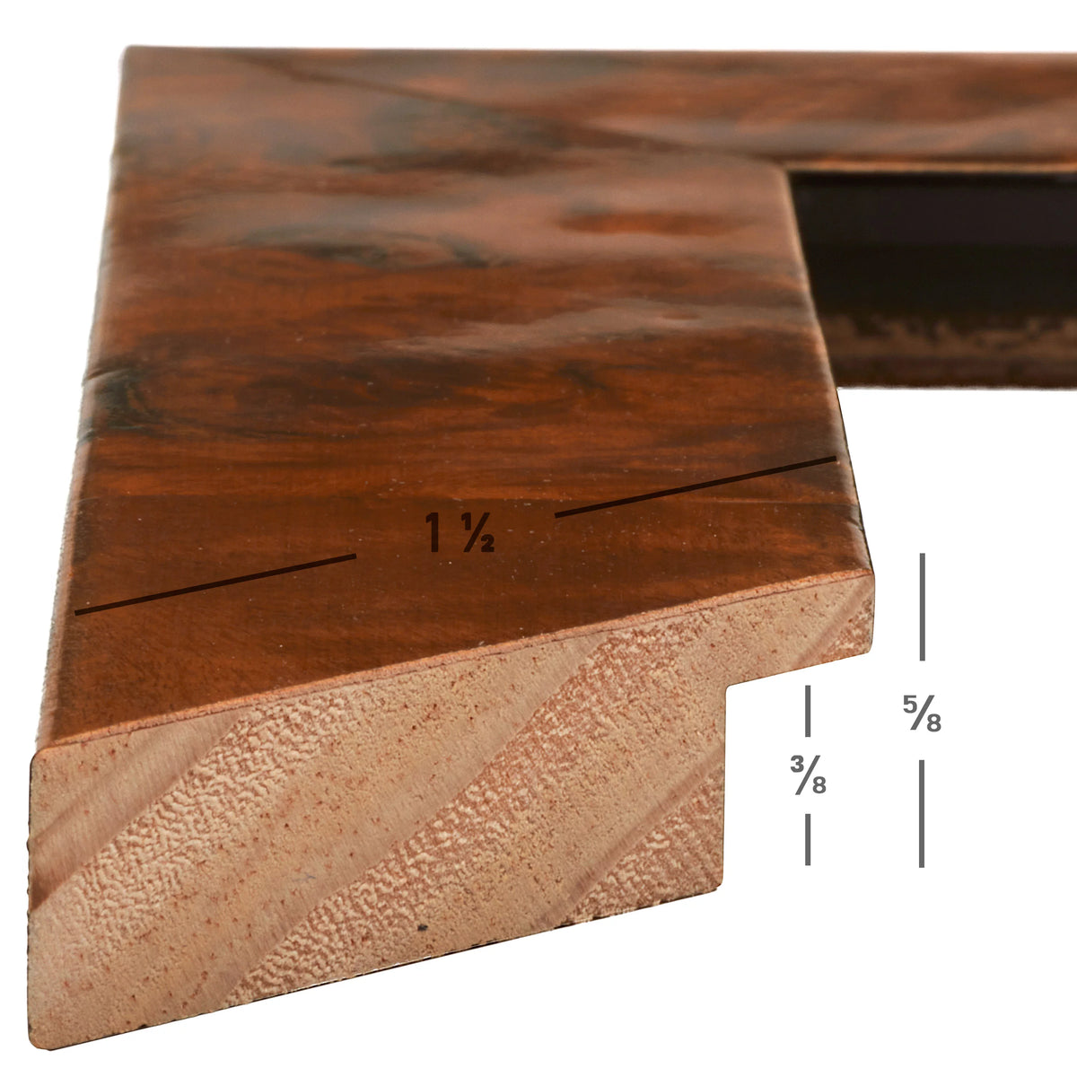 14x18 inch Honey Brown Burl Picture Frame B573