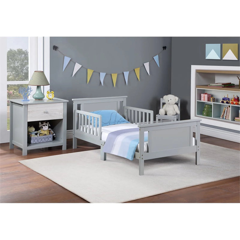 Black Vintage Walnut Wood Reversible Toddler Bed U6726