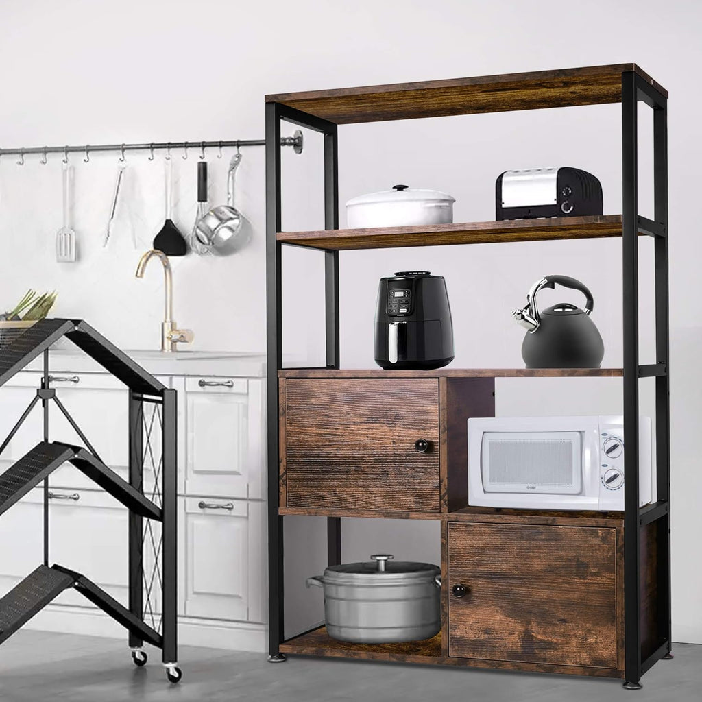 Rustic Storage Cabinet with Shelves and 2 Cabinets Y66339