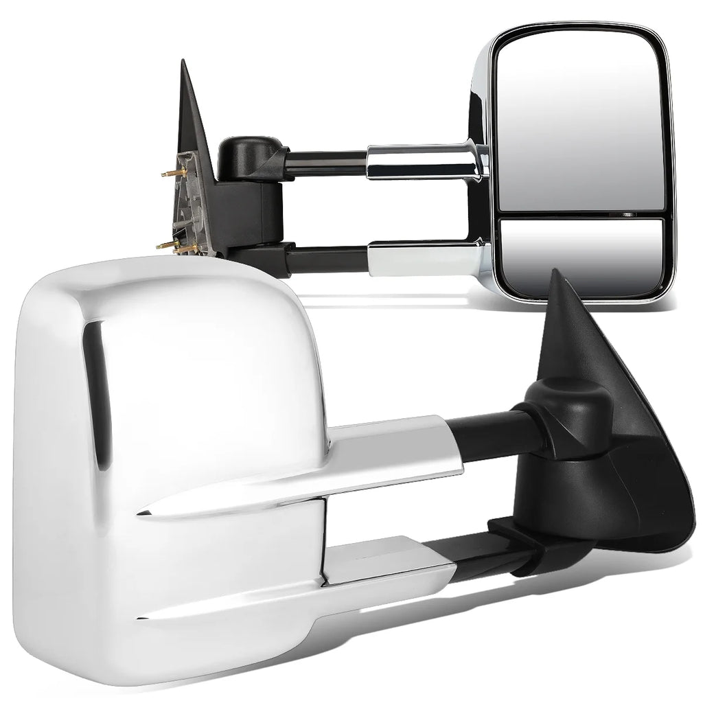 Chrome Textured Telescoping Manual Side Towing Mirrors O815509