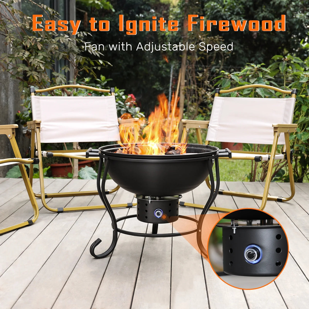 2 in 1 Wood Burning Fire Pit with Grill O67698