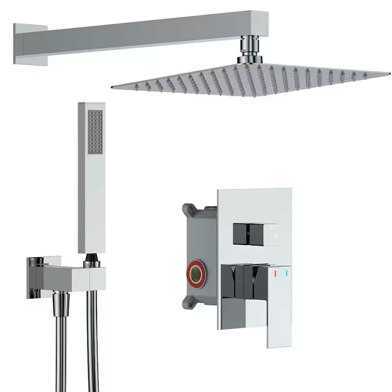12 in. Dual Shower Heads Fixed and Handheld Shower Head in Chrome N6472