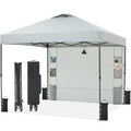 10'x10' Pop Up Canopy Tent with 1 Sidewall and 6 Pockets, White P70639